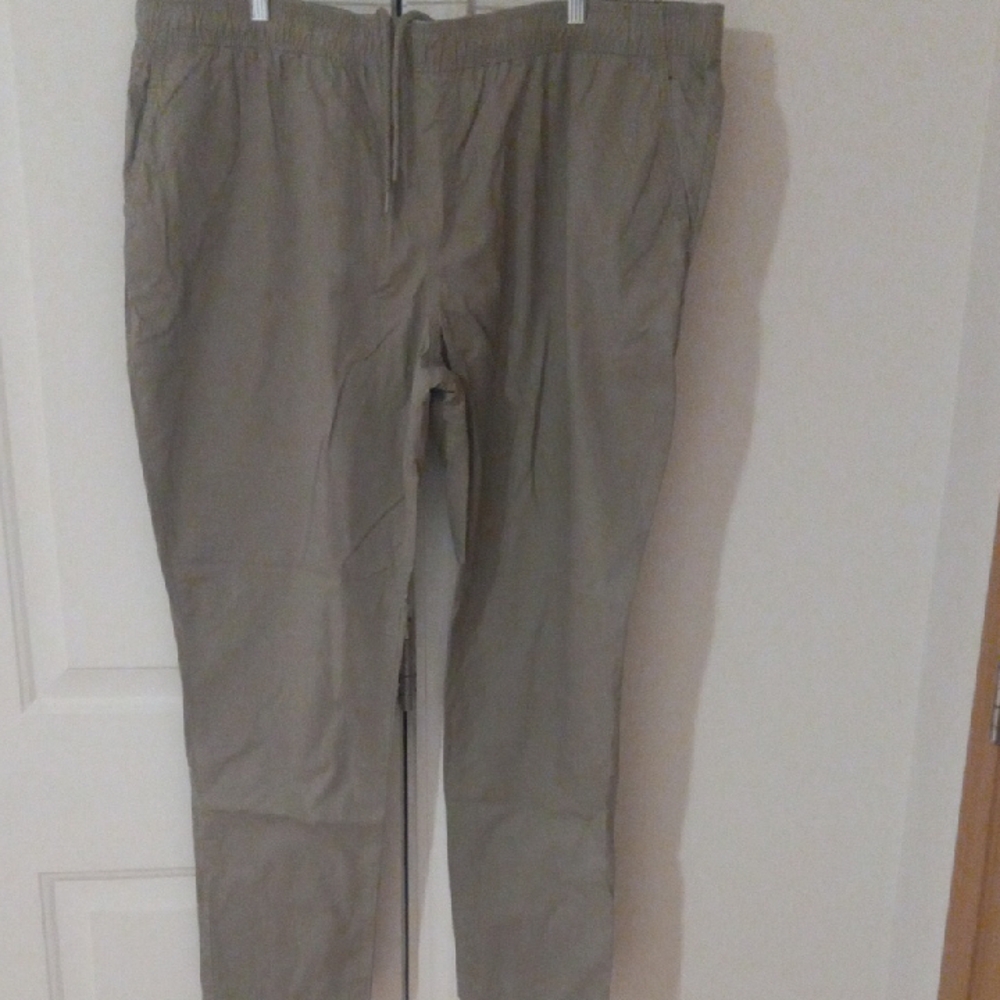 BP Tan Chinos Flat Front Cotton Blend